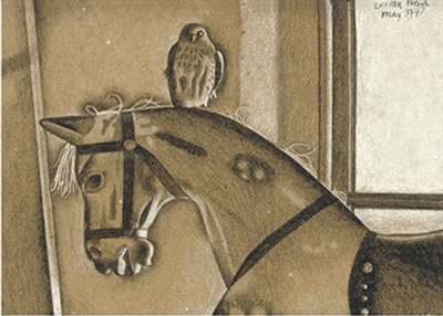 Sample artwork by Norman Adams (1927 - 2005), known for abstract religious theme, landscape and butterfly painting - View similar artists and auction records