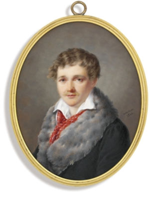 A young gentleman called Alexandre L[...], in fur-bordered bottle green coat, open white shirt and red checked scarf loosely knotted, fair hair and moustache by Andre Léon Larue - Auction record, sale price, and art valuation. Compare with similar artists and explore comparable artworks.