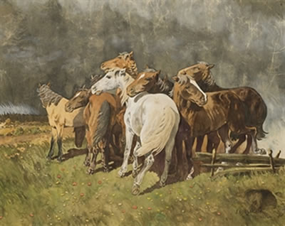Horses before a storm