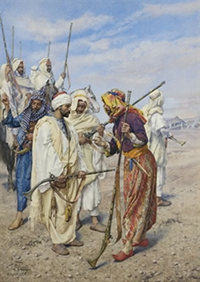 Sample artwork by Giulio Rosati (1858 - 1917), known for orientalist figure and genre, academic scene painting - View similar artists and auction records