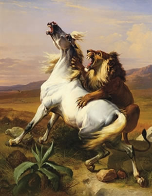 A lion attacking a horse by Eugene Verboeckhoven - Auction record, sale price, and art valuation. Compare with similar artists and explore comparable artworks.