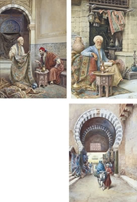 The carpet merchant; The scholar; and Leaving the souk (3)