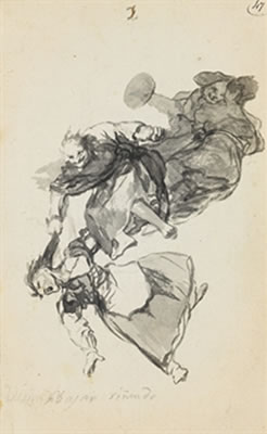 Bajan riñendo (They go down quarrelling) or Vision de bajar riñendo (Vision: going down quarrelling)