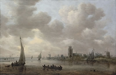 A view of the Maas with Dordrecht beyond