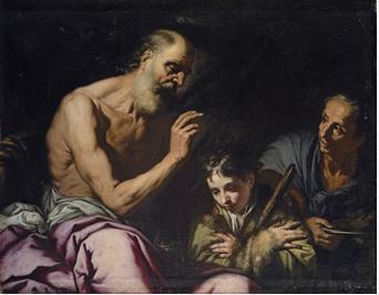 Jacob receiving the blessing of Isaac