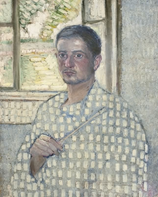 Portrait of Vladimir Davidovich Baranoff-Rossine: Self-portrait with brush