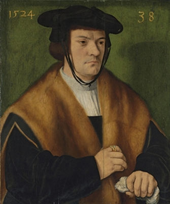 Portrait of Gerhard von Westerburg (1486-after 1539), half-length, in a fur-trimmed mantle and a black hat