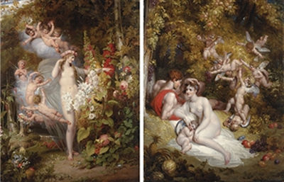 Flora unveiled by Zephyrs; and Vertumnus and Pomona; A pair (2) by Richard Westall - Auction record, sale price, and art valuation. Compare with similar artists and explore comparable artworks.