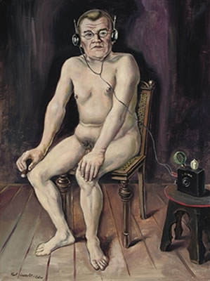 Mann mit Radio (Homo Sapiens)