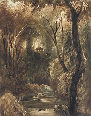 Collin's Glen, near Belfast, Co. Antrim by Andrew Nicholl - Auction record, sale price, and art valuation. Compare with similar artists and explore comparable artworks.