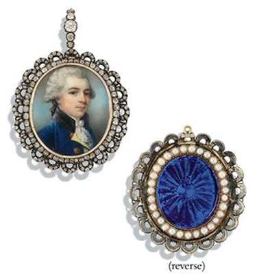 A young gentleman, in blue coat with black collar and gold buttons
