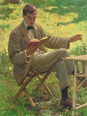 Alfred Munnings reading by Harold Knight - Auction record, sale price, and art valuation. Compare with similar artists and explore comparable artworks.