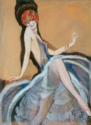 Sample artwork by Jean Gabriel Domergue (1889 - 1962), known for seductive parisien female figure painting and drawing, clothes design - View similar artists and auction records
