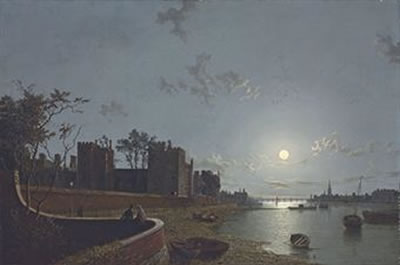 View of the Thames at Lambeth Palace, by moonlight by Henry Pether - Auction record, sale price, and art valuation. Compare with similar artists and explore comparable artworks.