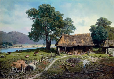 A riverside farm by Mikhail Konstantinovich Klodt - Auction record, sale price, and art valuation. Compare with similar artists and explore comparable artworks.