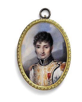 Jérôme Bonaparte (1784-1860), King of Westphalia 1807-1813, in uniform of the Westphalian Infantry, white coat with gold-embroidered facings and blue border, gold epaulettes, wearing the badge and breast-star of the Grand Eagle of the Imperial French Orde