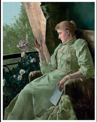 Sample artwork by Alfred Emile Leopold Stevens (1823 - 1906), known for portrait, woman portrait, figure,and landscape painting - View similar artists and auction records