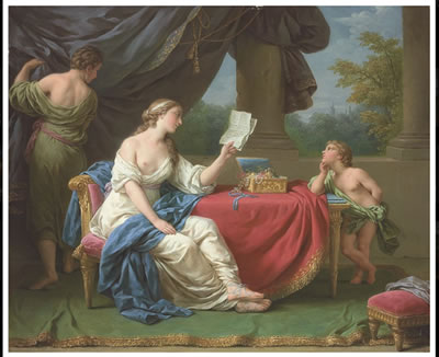 Penelope reading a letter from Odysseus