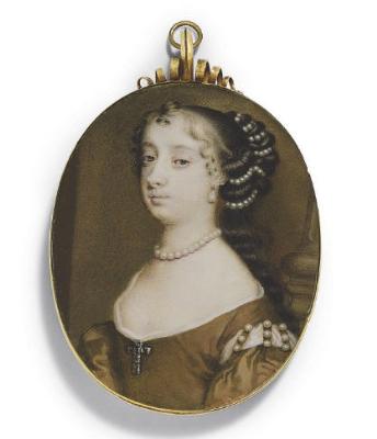 A fine portrait miniature of Barbara Villiers, Duchess of Cleveland (1640-1709)