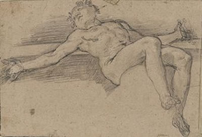 A reclining male nude with outspread arms by Ferrau Fenzoni - Auction record, sale price, and art valuation. Compare with similar artists and explore comparable artworks.