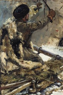 Study of a Cossack for Siberia's conquest by Yermak