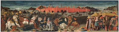 The Story of Coriolanus: a cassone front by Giovanni di Ser Giovanni Guidi - Auction record, sale price, and art valuation. Compare with similar artists and explore comparable artworks.