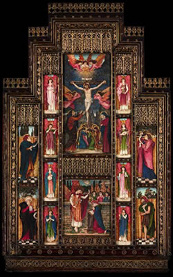 A Design for the Reredos at Holy Trinity, Florence including: The Crucifixion; The Annunciation; four Old Testament Prophets; and eight Angels