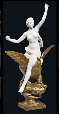A FRENCH MARBLE AND ORMOLU GROUP OF HEBE AND JUPITER'S EAGLE by Henri Louis Lavaseur - Auction record, sale price, and art valuation. Compare with similar artists and explore comparable artworks.