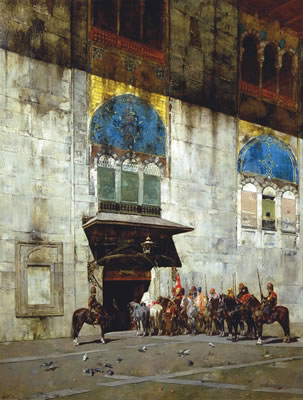 The Pasha's escort by Alberto Pasini - Auction record, sale price, and art valuation. Compare with similar artists and explore comparable artworks.