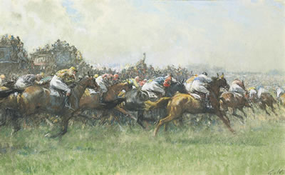 Sample artwork by Gilbert Holiday (1879 - 1937), known for sporting painting, illustration - View similar artists and auction records