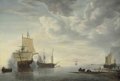 Sample artwork by Simon de Vlieger (1600 - 1653), known for dramatic sea and sky marine painting-sailing vessels - View similar artists and auction records