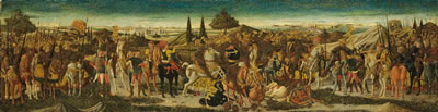 A battle scene: a cassone front