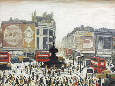 Piccadilly Circus, London by Laurence Stephen Lowry - Auction record, sale price, and art valuation. Compare with similar artists and explore comparable artworks.