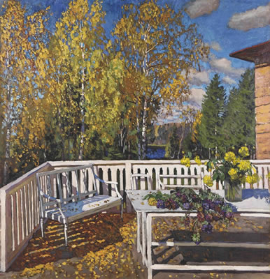 Sample artwork by Stanislav Yulianovich Zhukovsky (1872/75 - 1944), known for landscape, interior and portrait painting - View similar artists and auction records