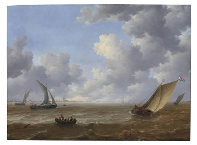 Wijdschips tacking offshore in a stiff breeze by Jeronimus Van Diest II - Auction record, sale price, and art valuation. Compare with similar artists and explore comparable artworks.