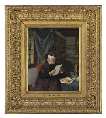 A lawyer seated at a table reading a letter by Adriaen Jansz van Ostade - Auction record, sale price, and art valuation. Compare with similar artists and explore comparable artworks.