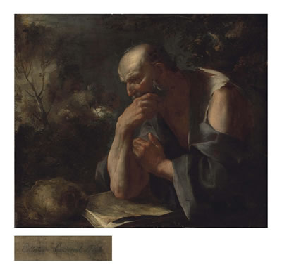 Saint Jerome reading in a landscape