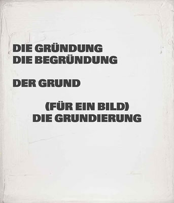 Die Gründung die Begründung der Grund (für ein Bild) die Grundierung