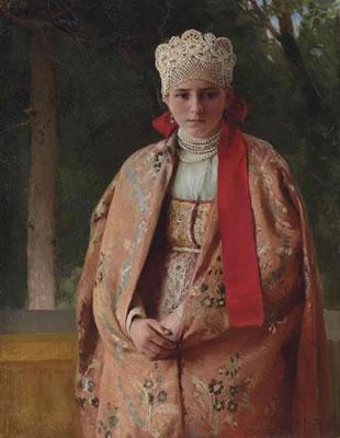 Sample artwork by Klavdi Vasilievich Lebedev (1852 - 1916), known for portrait, figure, genre painting - View similar artists and auction records