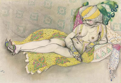 Sample artwork by Leon Nikolaievitch Bakst (1866 - 1924), known for portrait and allegorical painting, stage design - View similar artists and auction records