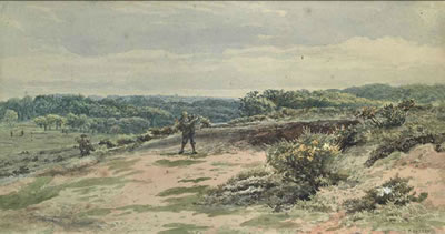 Out on the course, probably the 7th hole on the Old Course at Sunningdale, Berkshire