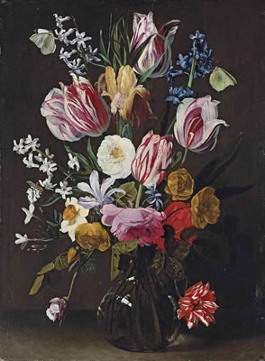 Sample artwork by Jan Philipp van Thielen (1618 - 1667), known for floral still life and garland painting - View similar artists and auction records