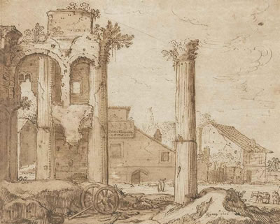 View of the Forum of Nerva from the Temple of Minerva, Rome by Pieter Lastman - Auction record, sale price, and art valuation. Compare with similar artists and explore comparable artworks.
