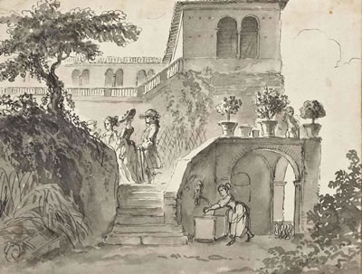 Elegant figures in a garden at Cintra by Pierre Lelu - Auction record, sale price, and art valuation. Compare with similar artists and explore comparable artworks.