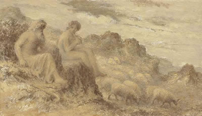 Iasius, the old Arcadian, teaching the Mysteries of Demeter by Edward Calvert - Auction record, sale price, and art valuation. Compare with similar artists and explore comparable artworks.