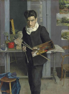Portrait of Julio Romero de Torres: Self-portrait of the artist in his studio