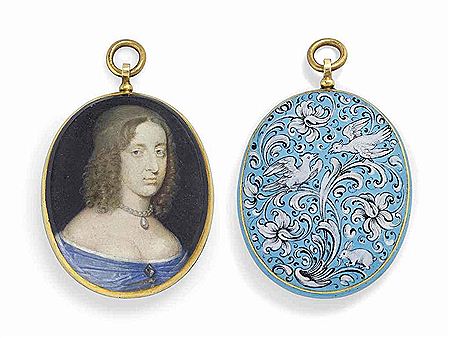 Christina (1626-1689), Queen of Sweden 1632-1654, in blue off-the-shoulders dress with gem-set brooch at corsage, pearl necklace, fair curling hair by Alexander Cooper - Auction record, sale price, and art valuation. Compare with similar artists and explore comparable artworks.