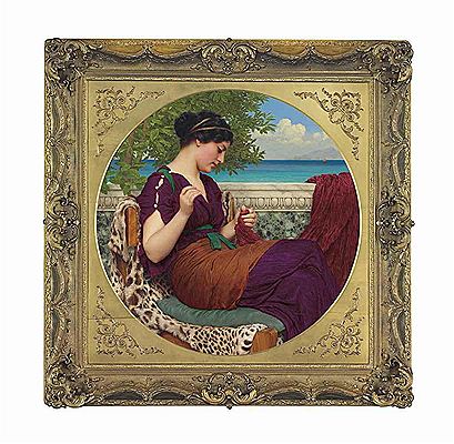 Far Away Thoughts by John William Godward - Auction record, sale price, and art valuation. Compare with similar artists and explore comparable artworks.
