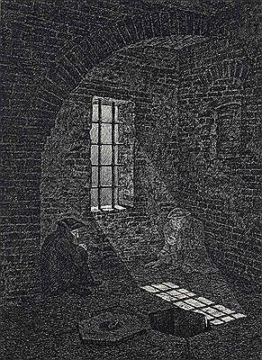Spuk Golem (Originalentwurf zu "Das grüne Gesicht" von G. Meyrink, Verlag G. Müller, 1917)