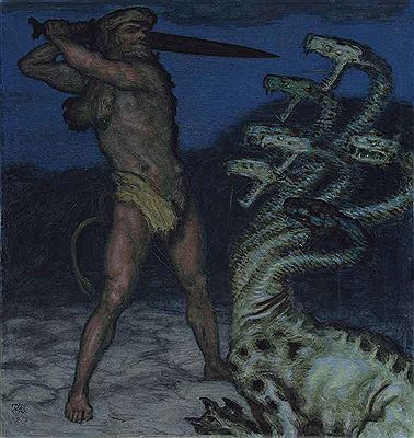 Hercules and the Hydra by Franz Von Stuck - Auction record, sale price, and art valuation. Compare with similar artists and explore comparable artworks.
